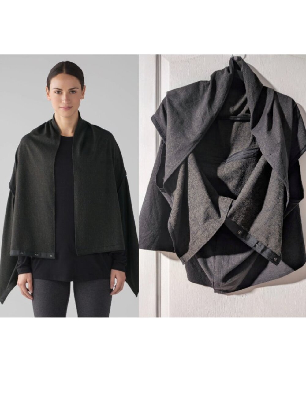 Lululemon | Vinyasa Wrap In Jacquard Black Dark Olive